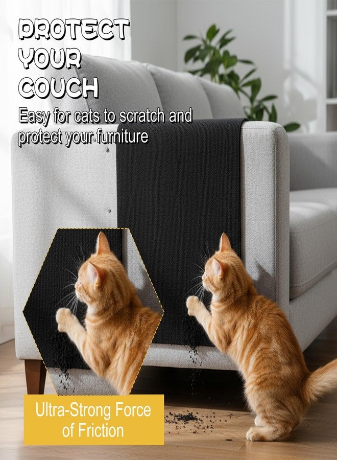 JOUTYFOR Cat Scratch Mat, Adhesive Trimmable Cat Scratching Climbing Carpet Mat Replacement for DIY Cats Tree Shelf Couch Corner Wall Cats Scratcher Furniture Protector (Black, 120 x 15.8 Inches) - Image 4